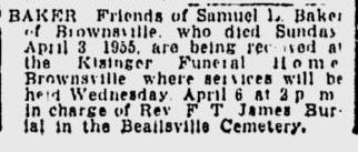 Samuel L. Baker obit